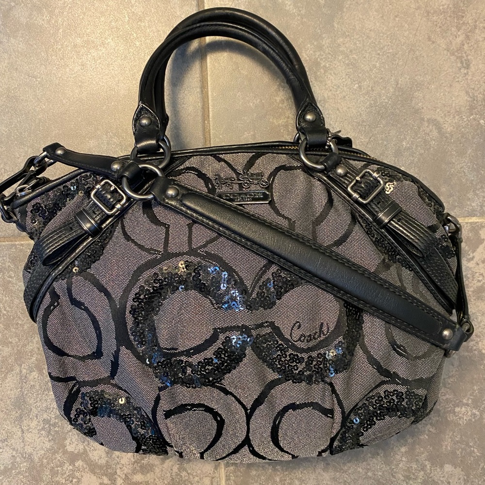 COACH Madison Metallic Sequin Canvas Bag
